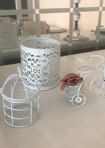 Tasarımcı Beyaz Dekoratif Üç Tekerlekli Bisiklet