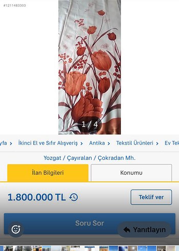 Pembe Çiçek Desenli Nostaljik Perde - Görsel 7