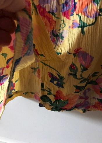 TIFFANY TOMATO Sarı Çiçekli Bohem Mini Elbise - Görsel 3