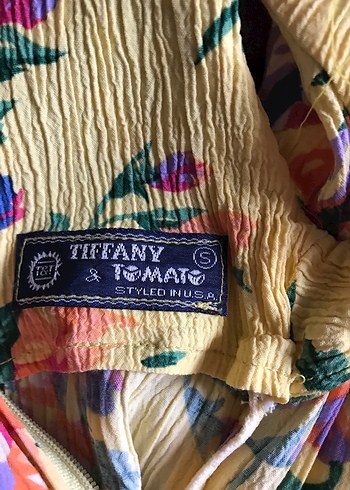 TIFFANY TOMATO Sarı Çiçekli Bohem Mini Elbise - Görsel 5