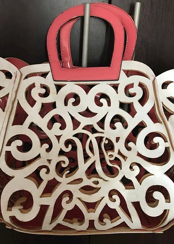 Dantel Detaylı Pembe Bohem Kadın Çanta - Görsel 4