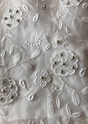 Beyaz Dantel Detaylı  38 beden Abiye Elbise - Görsel 3