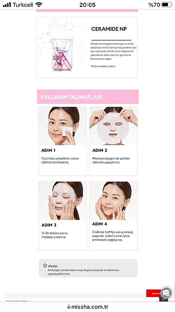 MISSHA Nemlendirici yüz maskesi - Görsel 9