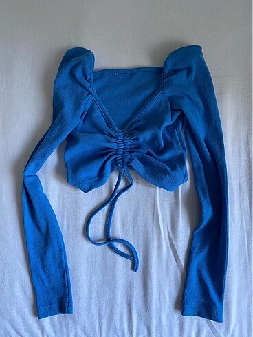 s Beden mavi Renk Crop bluz
