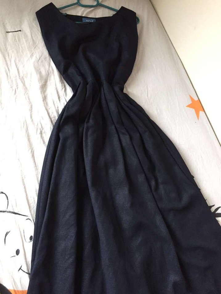 TUĞBA Siyah Drapeli Uzun Kadın Elbise - Görsel 2