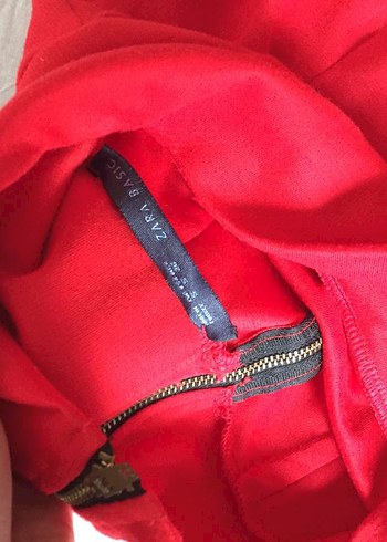 zara kırmızı belden oturmalı etek - Görsel 3