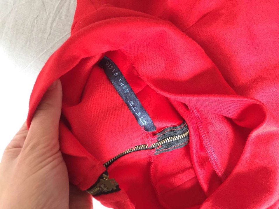 zara kırmızı belden oturmalı etek - Görsel 3