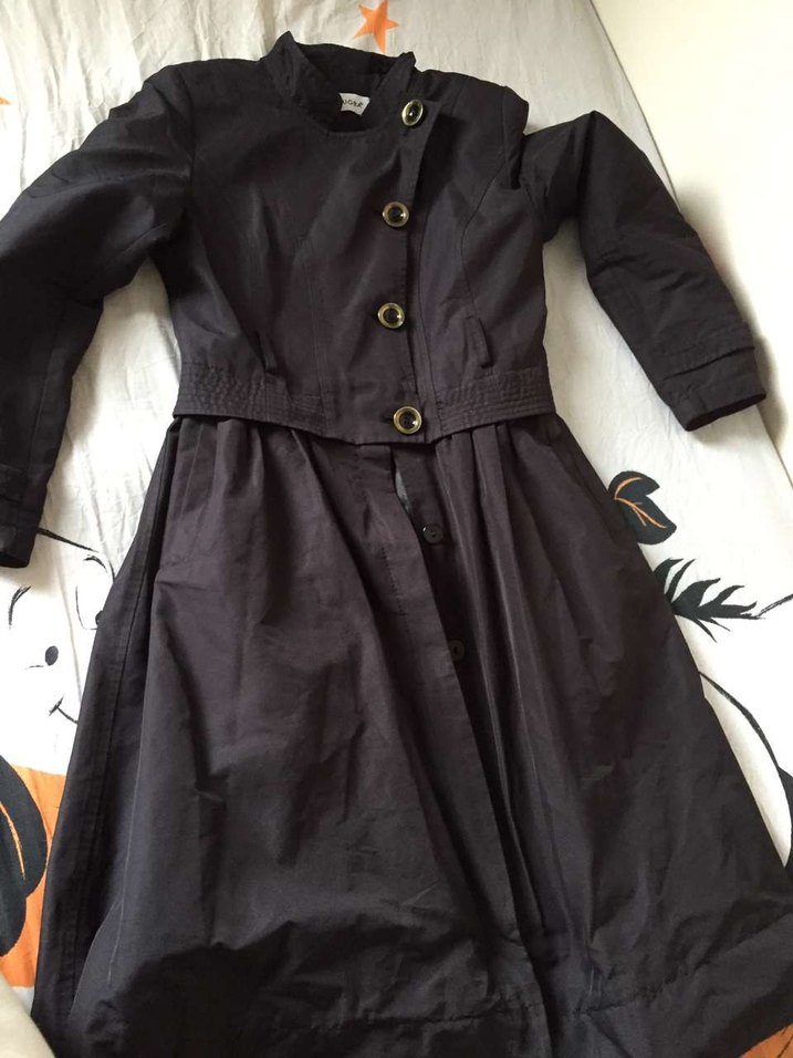 TUĞBA düğmeli Siyah Kadın Midi Trençkot - Görsel 5