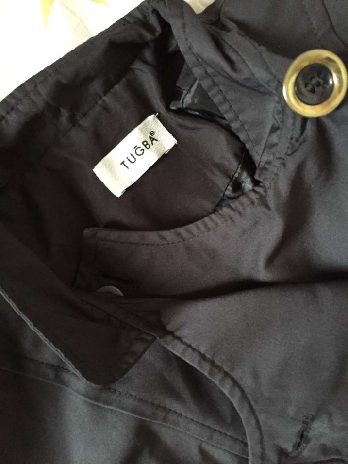 TUĞBA düğmeli Siyah Kadın Midi Trençkot - Görsel 2