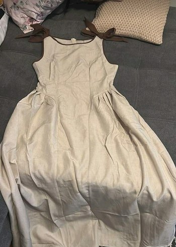 Bej Uzun elbise - Görsel 2