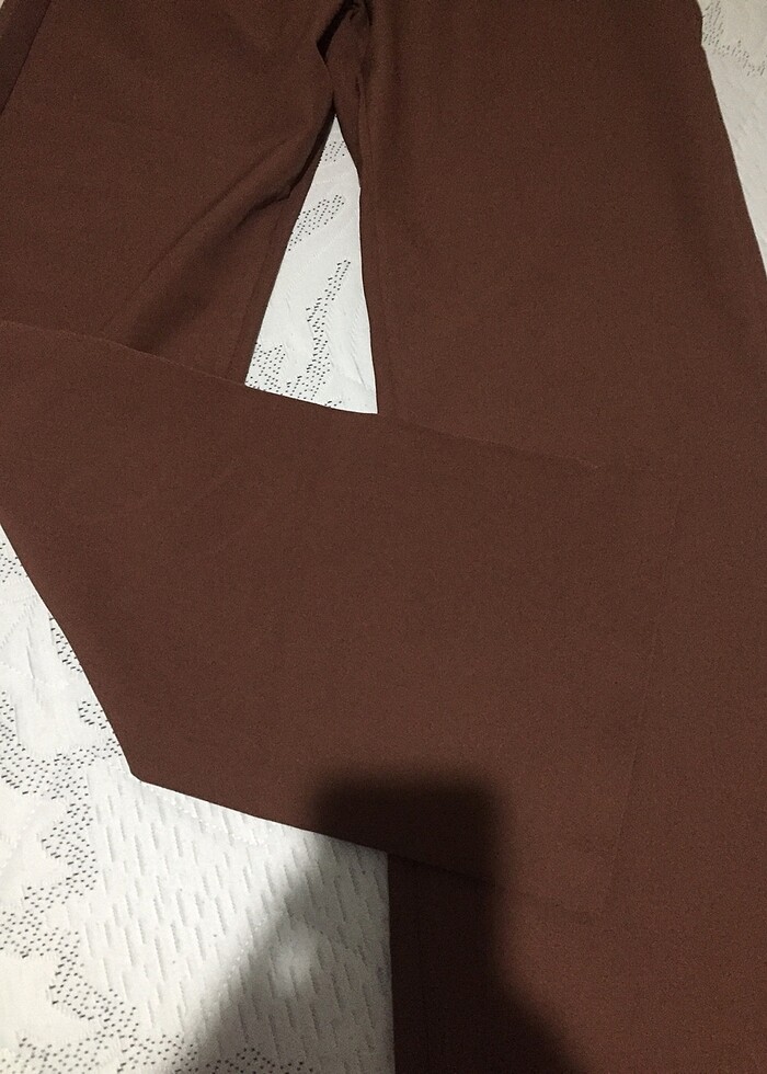 Kahverengi kumaş pantolon - Görsel 5