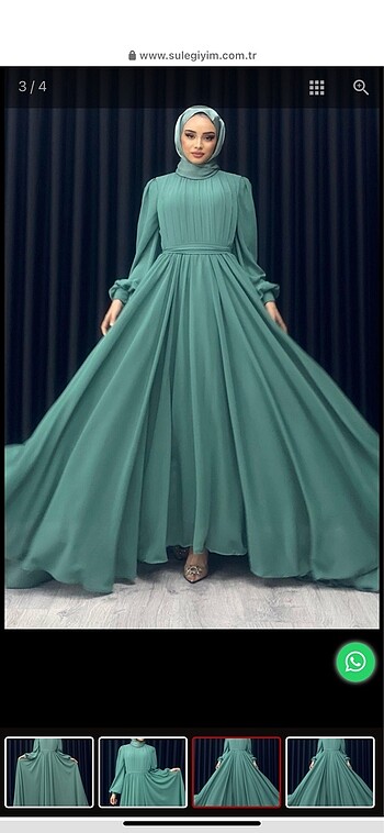 Astarlı yeşil elbise