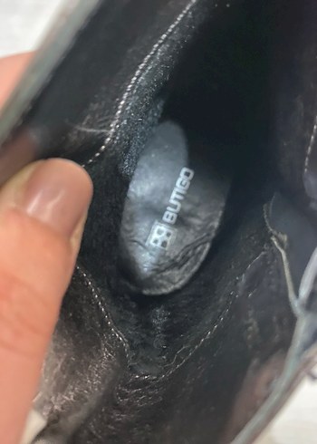 Gri Deri Stiletto Topuklu Kadın Bot - Görsel 4