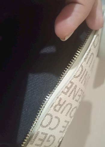 Beyaz Baskılı Kadın Deri Çapraz Çanta - Görsel 4