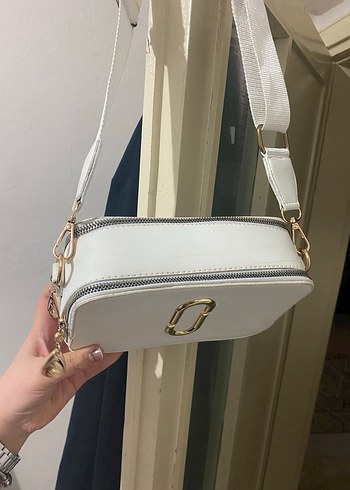 Beyaz Deri Kadın Çapraz Çanta - Görsel 2