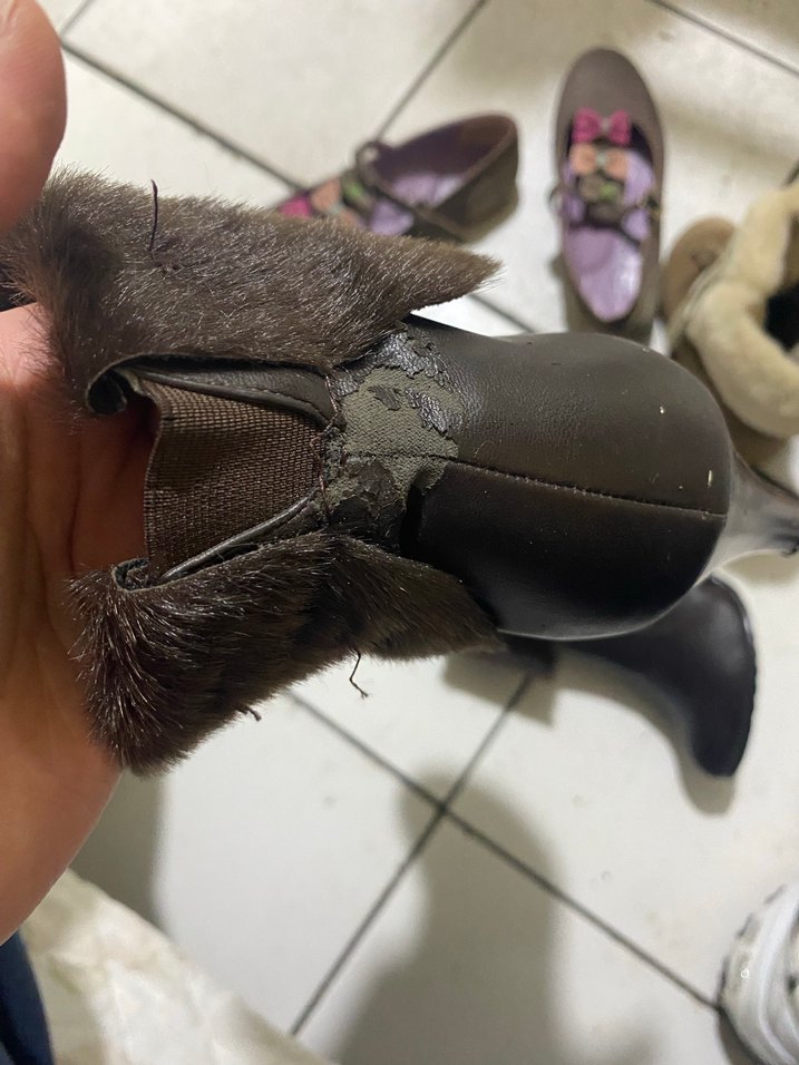 Kahverengi Kürklü Deri Stiletto Bot - Görsel 3