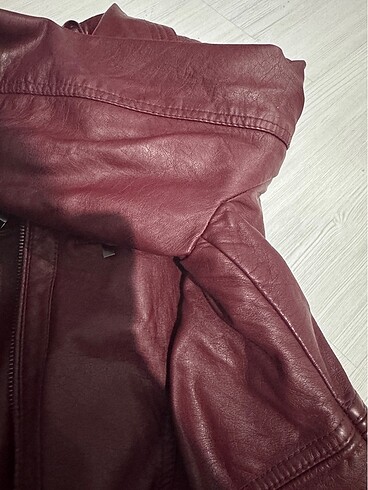 xl Beden bordo Renk Deri ceket