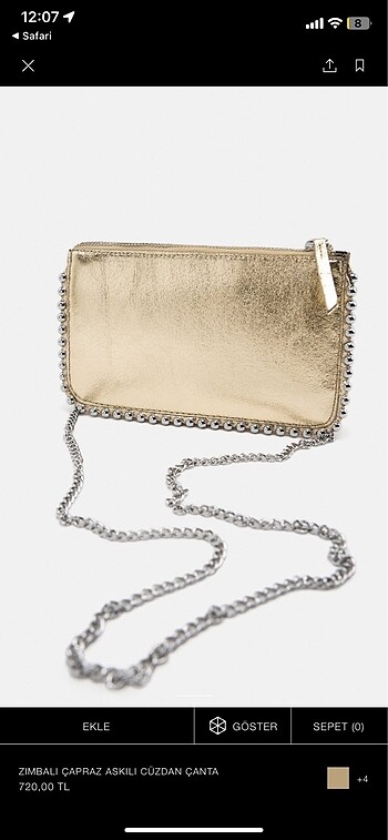 ZARA GOLD ÇANTA