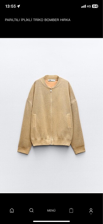 s Beden ZARA GOLD SİMLİ HIRKA/CEKET