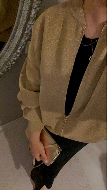 Zara ZARA GOLD SİMLİ HIRKA/CEKET