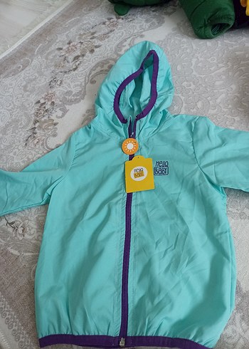 Kapüşonlu Turkuaz Erkek Çocuk Yağmurluk - Görsel 2