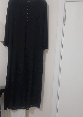 Düğmeli Siyah Uzun Hamile Kaban - Görsel 2