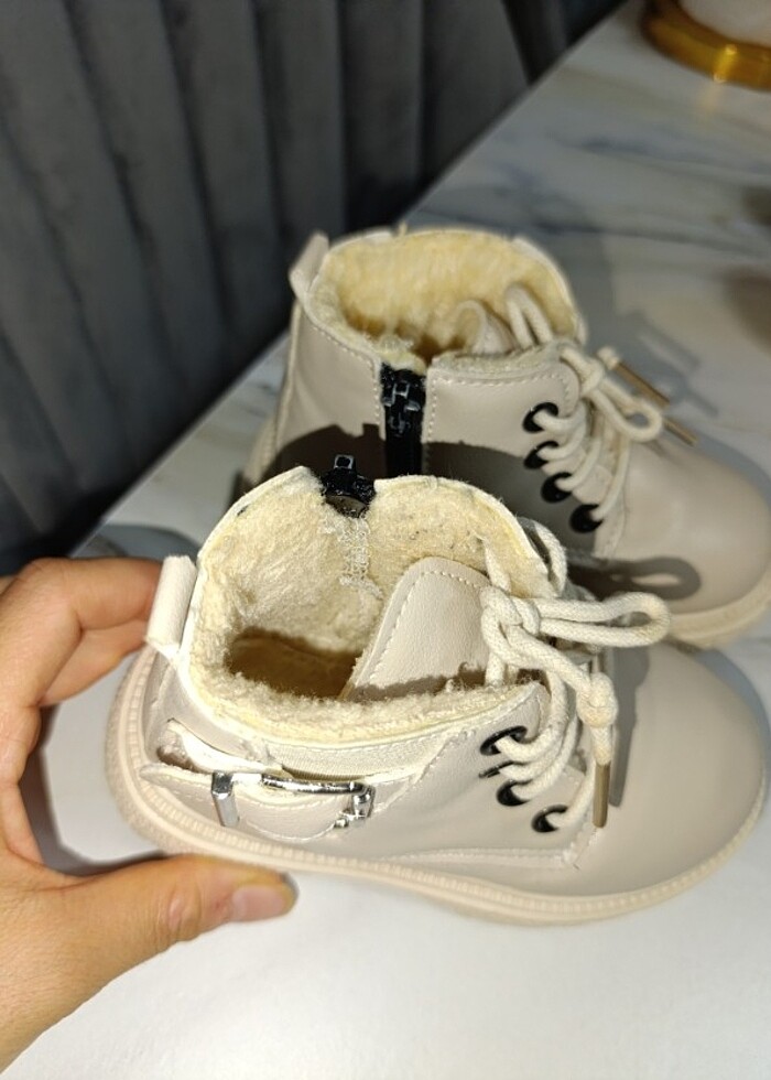 Krem rengi içi kürklü bot  - Görsel 2