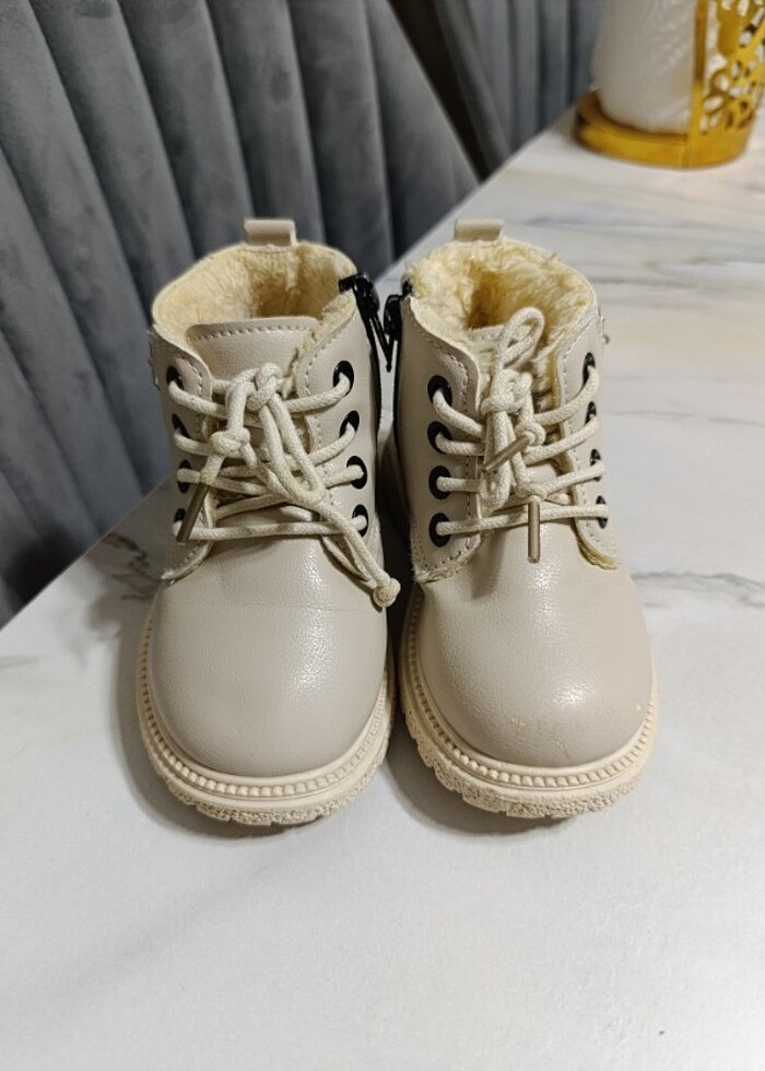 Krem rengi içi kürklü bot  - Görsel 3