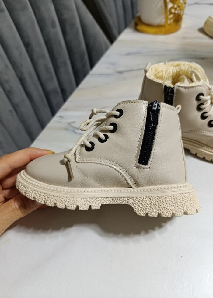 Krem rengi içi kürklü bot  - Görsel 5