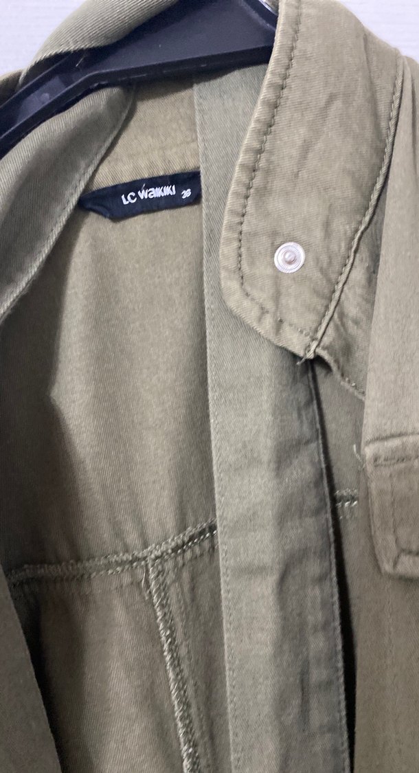 Düğmeli Kadın Hamile Midi Keten Kaban - Görsel 3