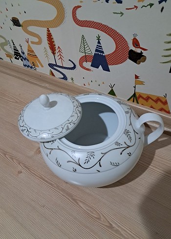 Beyaz Desenli Seramik corba tenceresi - Görsel 2