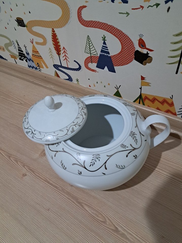 Beyaz Desenli Seramik corba tenceresi - Görsel 2