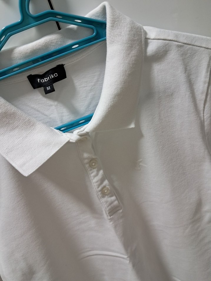 Pamuklu Beyaz Kısa Kollu Polo Tişört - Görsel 2