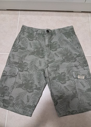 Düğmeli Gri Kamuflaj Erkek çocuk Bermuda Şort - Görsel 2