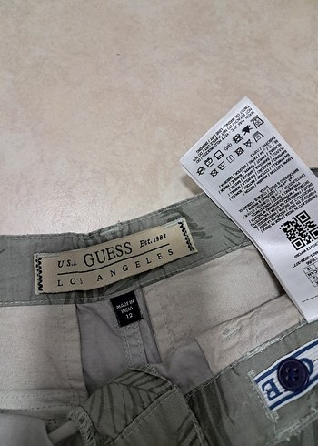 Düğmeli Gri Kamuflaj Erkek çocuk Bermuda Şort - Görsel 4