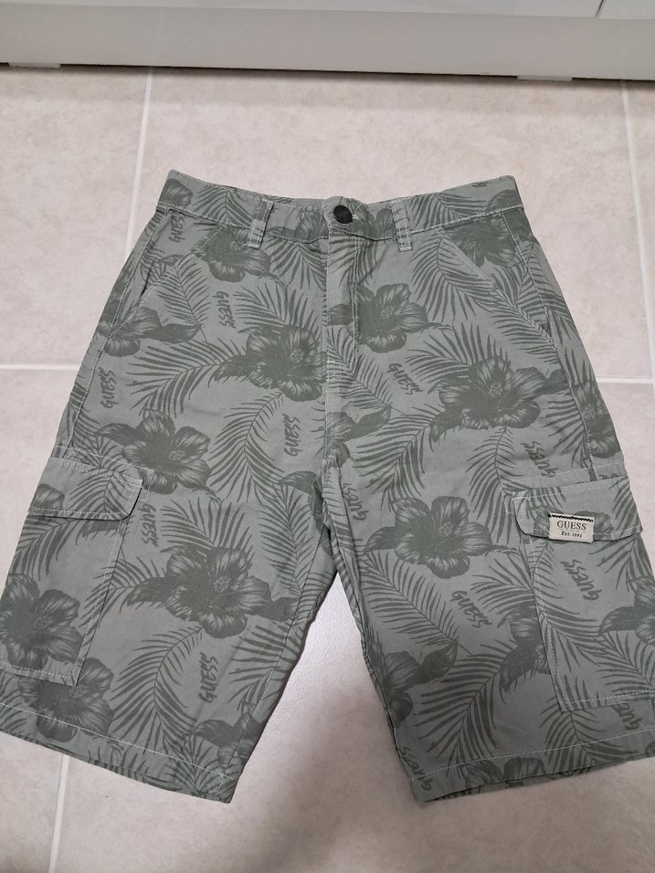 Düğmeli Gri Kamuflaj Erkek çocuk Bermuda Şort - Görsel 2