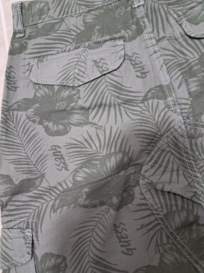 Düğmeli Gri Kamuflaj Erkek çocuk Bermuda Şort - Görsel 3