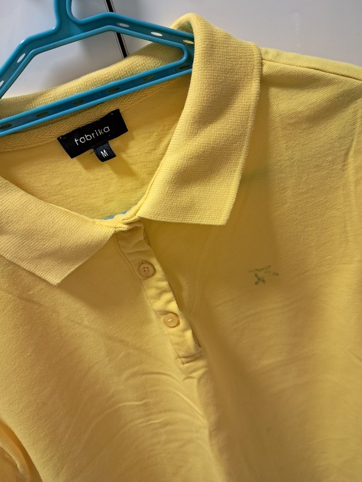 Sarı Pamuklu bayan Polo Tişört - Görsel 2
