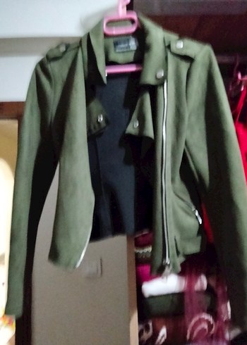 Yeşil Süet Kadın Deri Ceket - Görsel 2