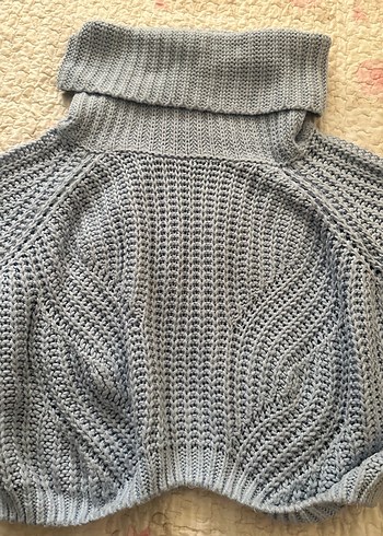 Buz Mavi Boğazlı Kadın Kazak - Görsel 4