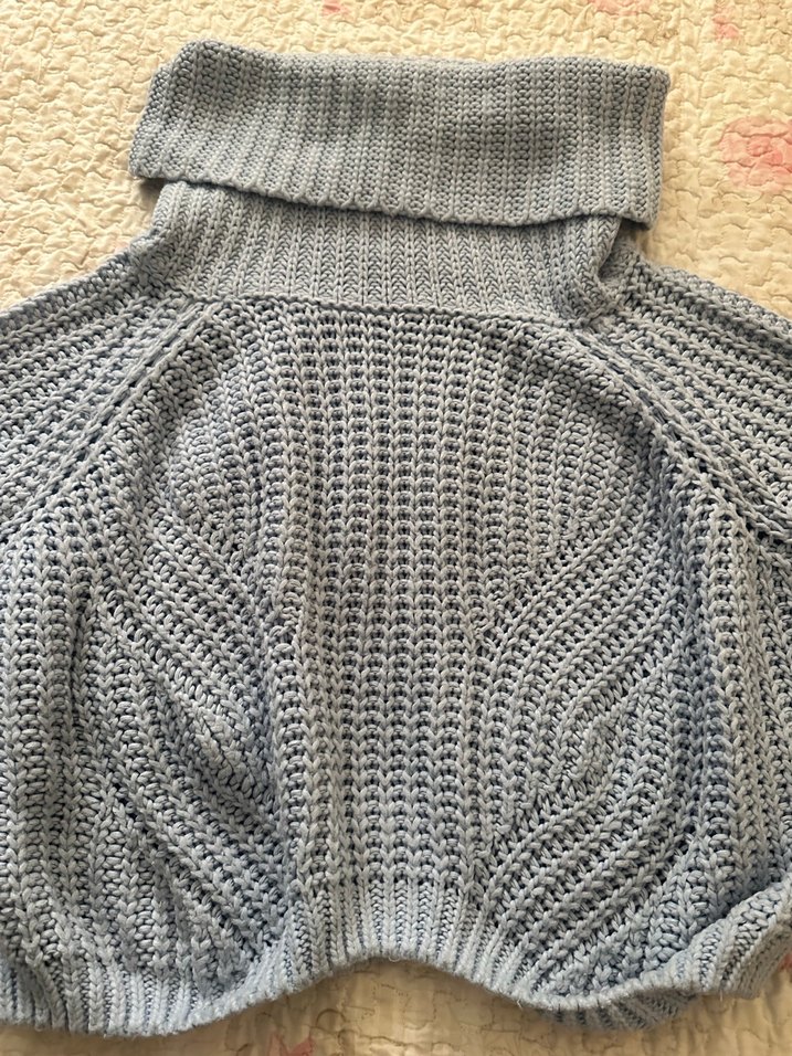 Buz Mavi Boğazlı Kadın Kazak - Görsel 4