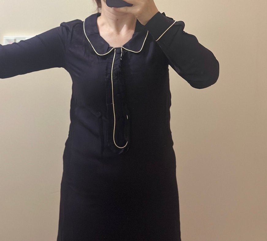 Koyu Mor Midi Uzun Kollu Kadın Elbise/ Tunik - Görsel 3