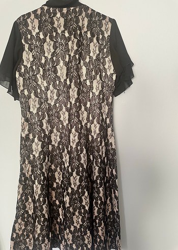 Dantel Detaylı Siyah Midi Gotik Elbise - Görsel 8