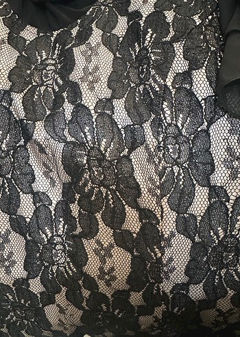 Dantel Detaylı Siyah Midi Gotik Elbise - Görsel 4