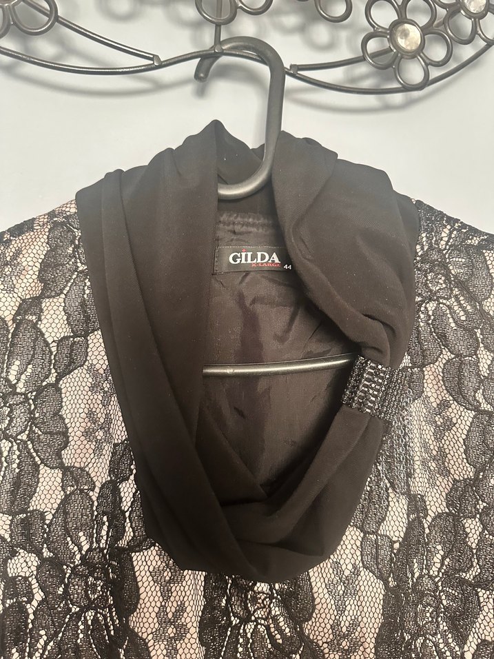 Dantel Detaylı Siyah Midi Gotik Elbise - Görsel 5