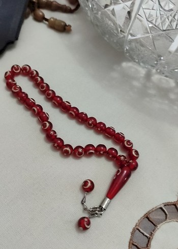 Kırmızı ay yıldızlı Erkek Tesbih - Görsel 2