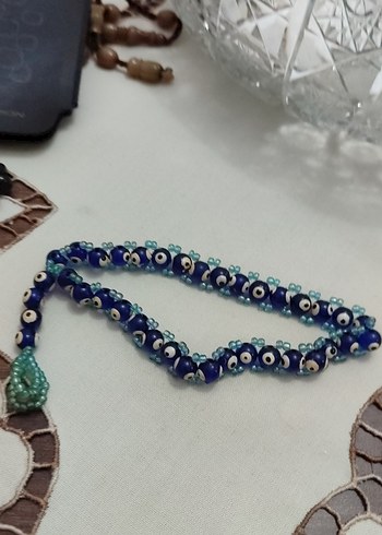 Renkli Bohem Erkek Tesbihi Turkuaz Boncuklu - Görsel 2