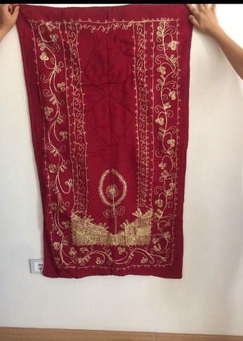 Bordo Kadın Şal, İşlemeli, Salaş