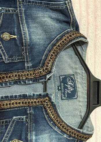 Nakışlı Fermuarlı Kadın Lacivert Kot Ceket - Görsel 2