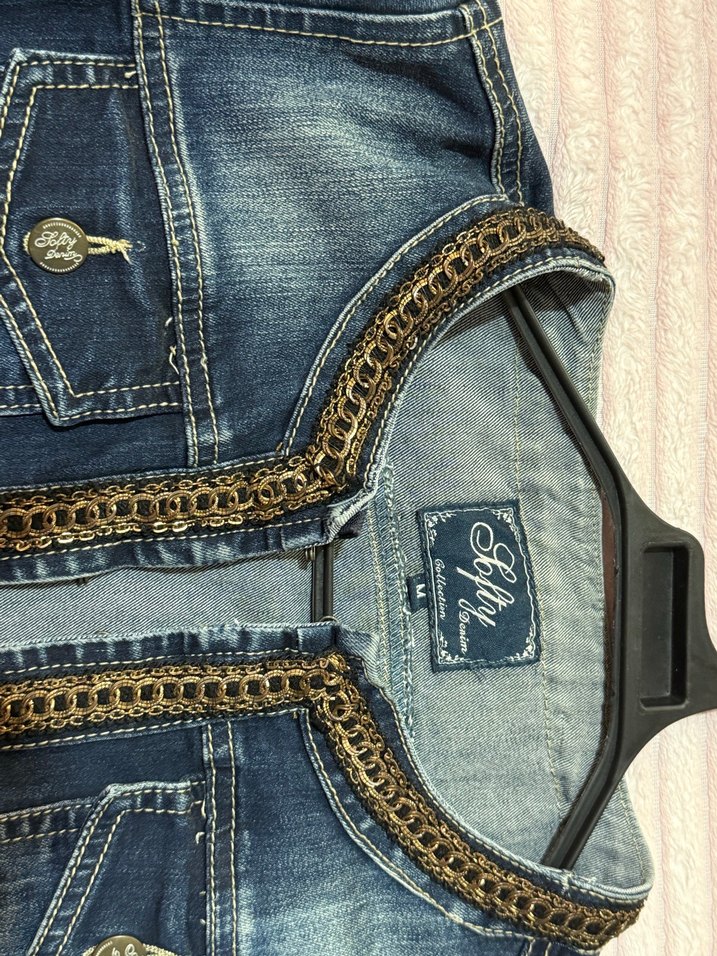 Nakışlı Fermuarlı Kadın Lacivert Kot Ceket - Görsel 2